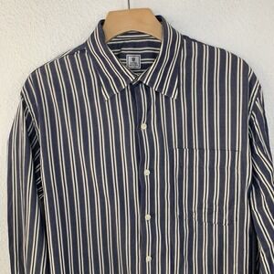 Men's Peter Millar Long Sleeve Button Down Shirt Size Medium Striped Multicolor‎